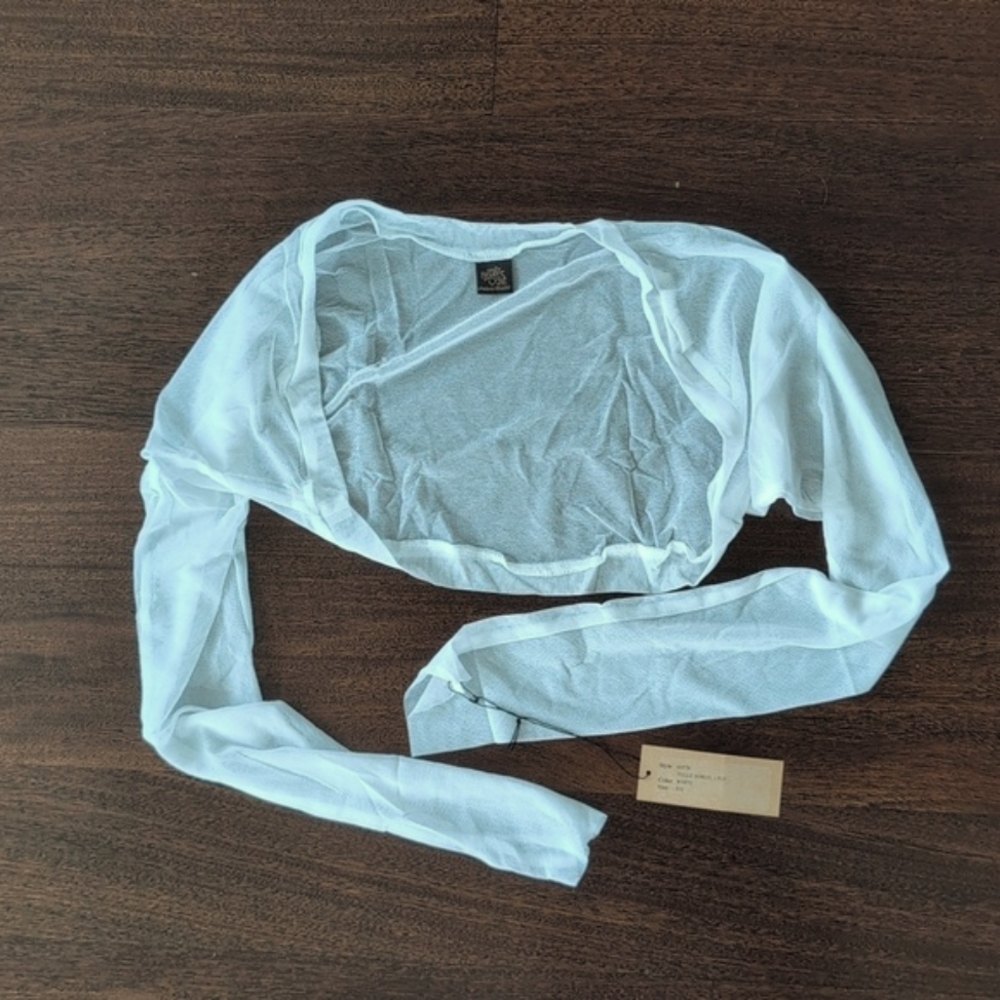 NWT Only Hearts Tulle Shrug White